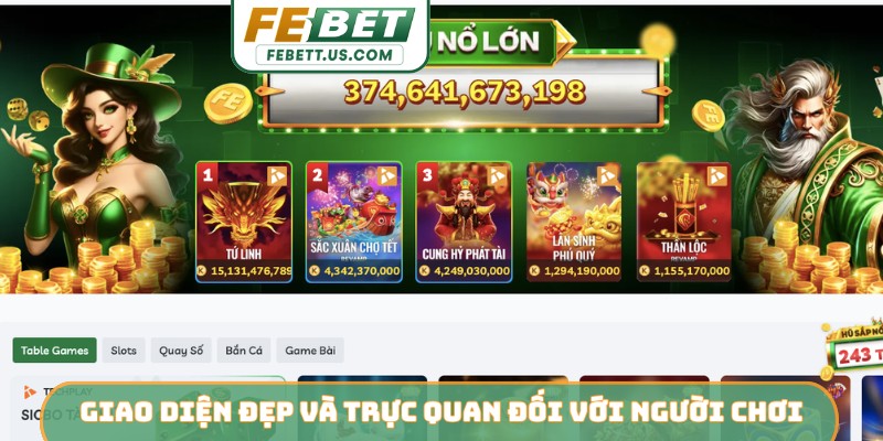 Giao diện đẹp và trực quan đối với người chơi