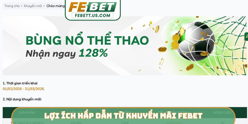 Lợi ích hấp dẫn từ khuyến mãi Febet